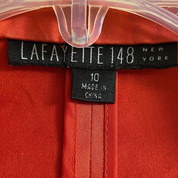 Lafayette 148 New York blazer pumpkin orange button up Sz 10 - Picture 6 of 7